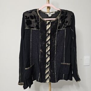 Elegant Black and Gold Women's Top